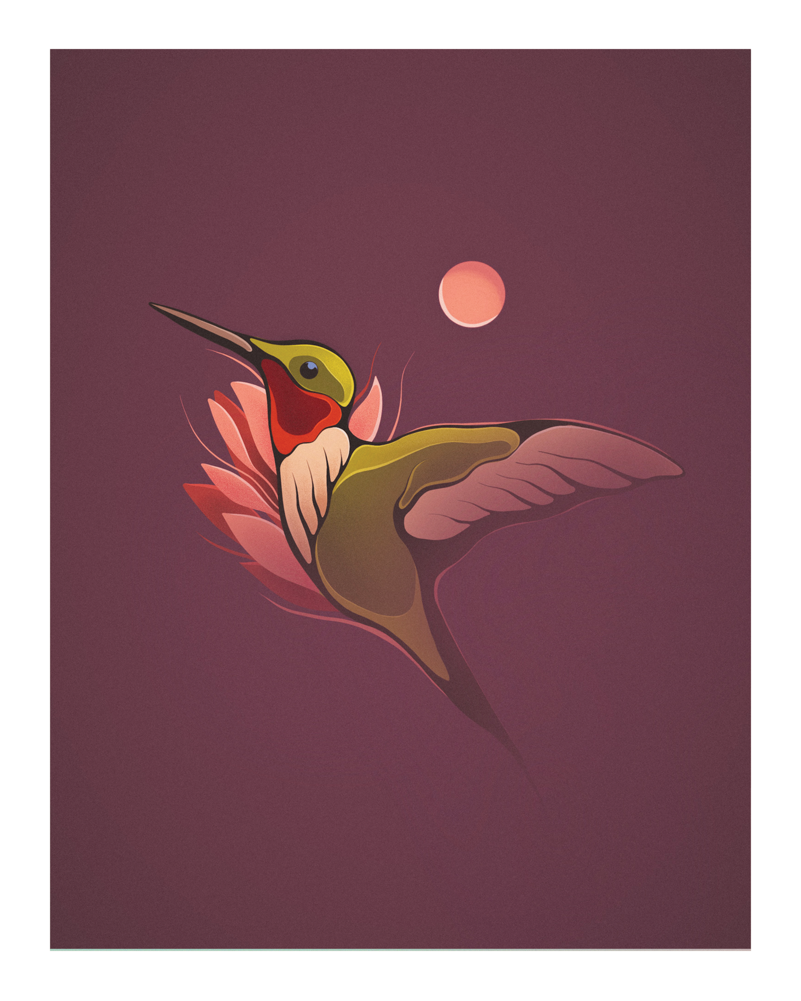 "Nenookaasi-Hummingbird" Art Print